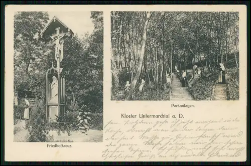 AK Kloster Untermarchtal Friedhofkreuz Kreuzigungsgruppe -Feldpost 1917 gelaufen
