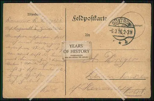 10x Feldpostkarte 1. WK Güstrow 1916 Soldat Dreyer aus Zennhusen Hemme gef. 1918