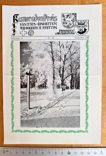 Kameradenbrief Sanitäts-Einheiten Wehrkreis II Stettin Pommern - 7 S.- Dez. 1968