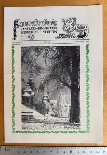 Kameradenbrief Sanitäts-Einheiten Wehrkreis II Stettin Pommern - 7 S.- Dez. 1967