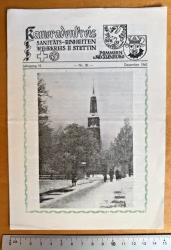 Kameradenbrief Sanitäts-Einheiten Wehrkreis II Stettin Pommern - 7 S.- Dez. 1965