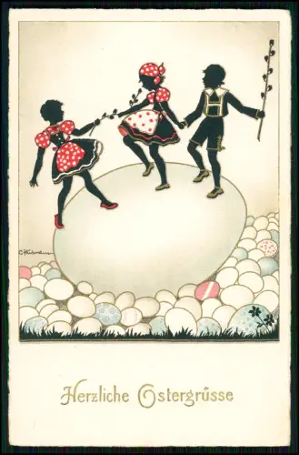 4x AK alte ab 1910 - Glückwunsch Ostern - Hasen Eier Kinder - und andere Motive