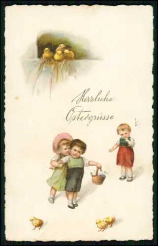 4x AK alte ab 1914 - Glückwunsch Ostern - Hasen Eier Kinder - und andere Motive
