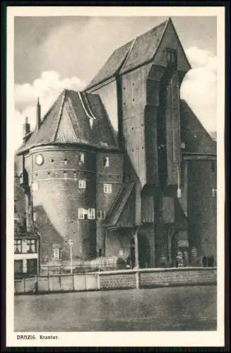 2x AK - Danzig Gdańsk in Polen - Krantor Jopengasse Marienkirche Rathaus - 1936