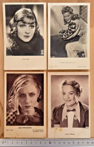 4x Porträt - Anna Sten - Kristina Söderbaum - Jaga Andrzejewska - Jessie Vihrog