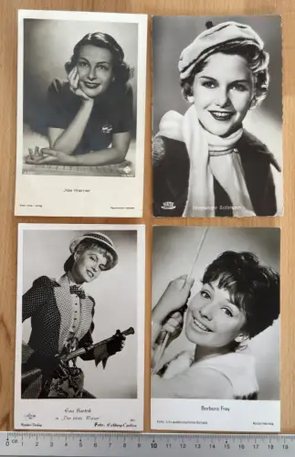 4x Porträt Film - Eva Bartok - Ilse Werner - Hannelore Bollmann - Barbara Frey