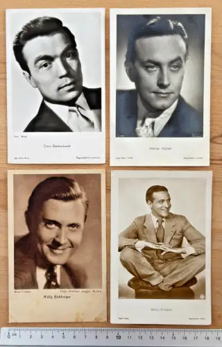 4x Porträt - Claus Biederstaedt - Walter Müller - W. Eichberger - Willy Fritsch