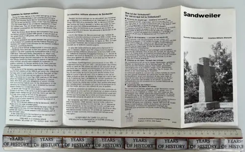 Sandweiler Luxemburg Remich - Soldatenfriedhof Volksbund - Faltblatt 42x21