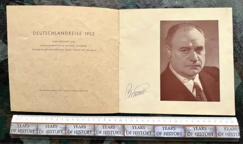Deutschlandreise 1952 Beniamino Gigli - Konzert Programm Heft 8 Seiten 20x21 cm