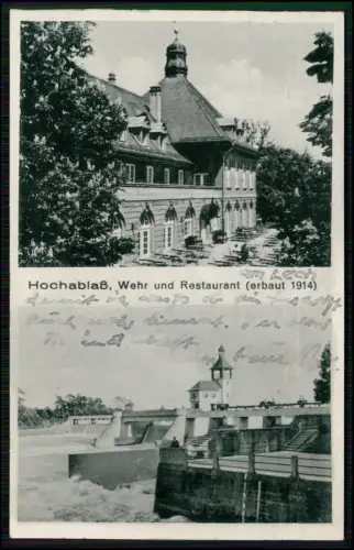 AK - Augsburg Hochablass - Wehr Restaurant Lech Wassermanagement - gelaufen 1942