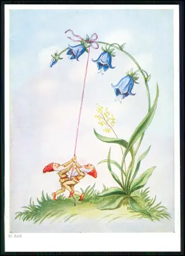 12 AK Primus Künstlerkarte - sign. H. Zahl - Kinder Blumen Schmetterlinge Zwerg