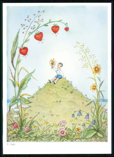 12x AK Primus Künstlerkarte - sign. H. Zahl - Kinder Blumen Schmetterlinge Zwerg