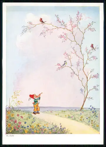 12x AK Primus Künstlerkarte - sign. H. Zahl - Kinder Blumen Schmetterlinge Zwerg