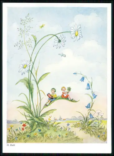 12x AK Primus Künstlerkarte - sign. H. Zahl - Kinder Blumen Schmetterlinge Zwerg