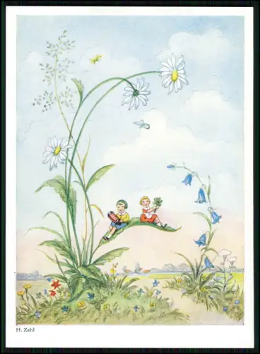 12x AK Primus Künstlerkarte - sign. H. Zahl - Kinder Blumen Schmetterlinge Zwerg