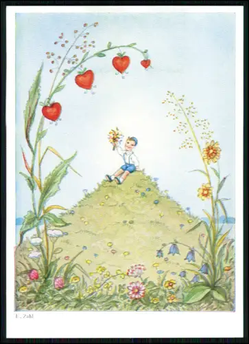 12x AK Primus Künstlerkarte - sign. H. Zahl - Kinder Blumen Schmetterlinge Zwerg