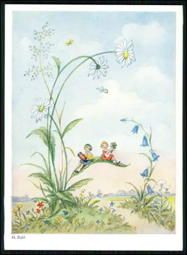 12x AK Primus Künstlerkarte - sign. H. Zahl - Kinder Blumen Schmetterlinge Zwerg
