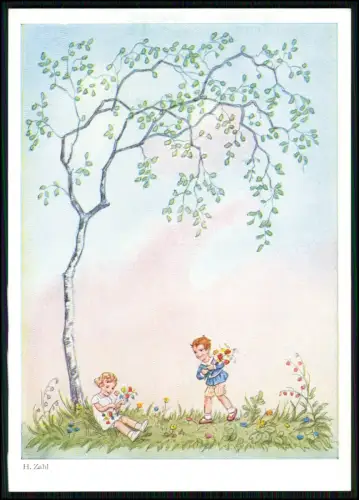 12x AK Primus Künstlerkarte - sign. H. Zahl - Kinder Blumen Schmetterlinge Zwerg