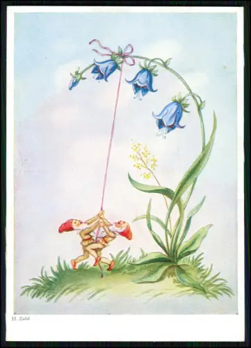 12x AK Primus Künstlerkarte - sign. H. Zahl - Kinder Blumen Schmetterlinge Zwerg