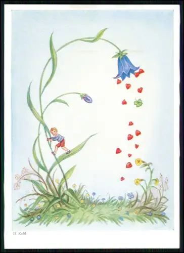 12x AK Primus Künstlerkarte - sign. H. Zahl - Kinder Blumen Schmetterlinge Zwerg