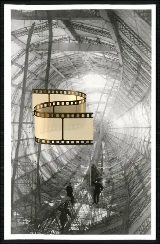 Foto AK Zeppelin LZ-113 - L 71 Marine Luftschiff -Innenansicht Stahlkonstruktion