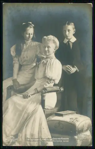 5x Foto AK - Einzelporträts - Kaiserhaus Kaiserin Auguste Viktoria mit Kindern