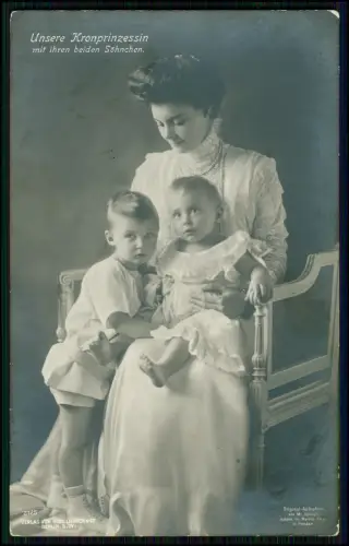 4x Foto AK - Kronprinzessin Cecilie - Prinzen Familie Kaiserhaus Söhne Töchter..