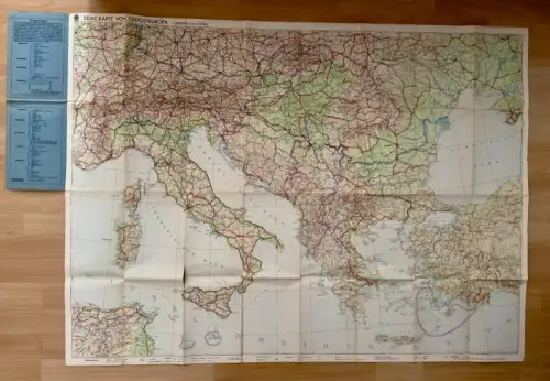 Große Südosteuropa Straßenkarte - 1942 DDAC Original Automobilclub - 110x87cm