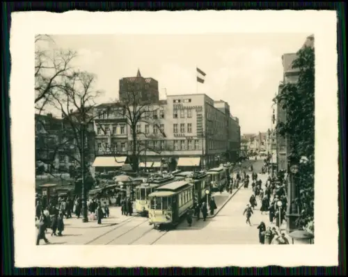 5x Foto Color - Düsseldorf Straßenbahn Königsallee Rhein Dampfer Stadt - 1935