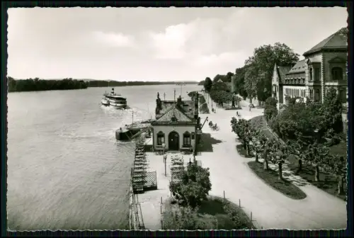 Foto AK - Eltville am Rhein - Restaurant Café Rheinhalle - Promenade mit Anleger