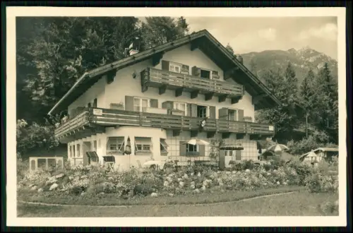 Echt Foto Karte Untergrainau bei Garmisch Haus Sonnenheim Alpenhaus Holzbauweise
