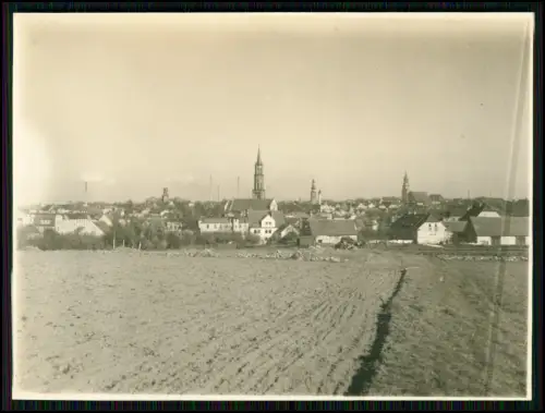 3x Foto - Bunzlau Bolesławiec Schlesien - Stadt Kirche markante Silhouette 1936