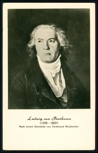 5x AK - Komponisten Portrait - Beethoven - Händel - Schumann u. 2 andere 1930er