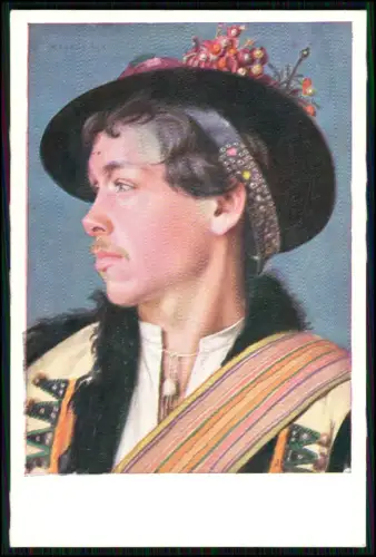 4x AK - Portrait Warschau Mazowiecka Porträt Typen polnische Malerei Skoczylas