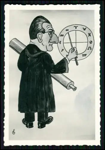 7x Foto Karikaturen Portrait Kürzel EG Karikaturist Erich Grisar o. Eugen Gliege