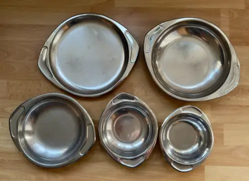 5 Stück - Classic AMC Serie 18/10 -Servier Schüssel Teller Silber - Servier Set