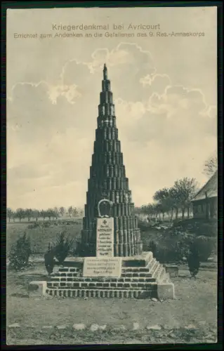 Avricourt Moselle - Kriegerdenkmal gefallene Soldaten - des 9 Reserve Armeekorps
