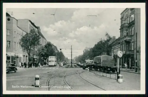 AK - Berlin Weißensee - Klement Gottwald Berliner Allee - Straßenbahn Verkehr...