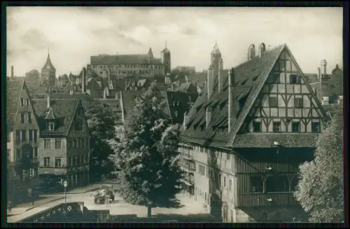 Seltene Echt Foto AK - Nürnberg - Blick von Maxbrücke auf Burg u. Pegnitz - 1939