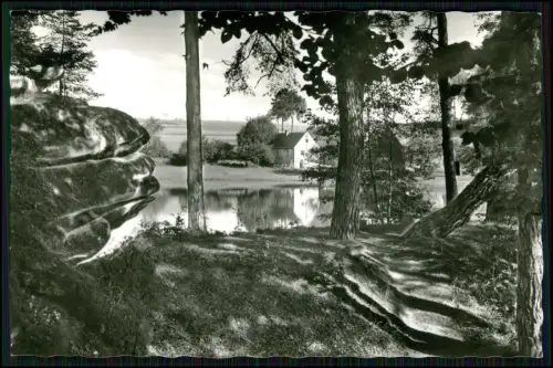 Foto AK Friedenfels Pfalz - Blick Haferdeckfelsen über Haferdeckweiher zur Mühle