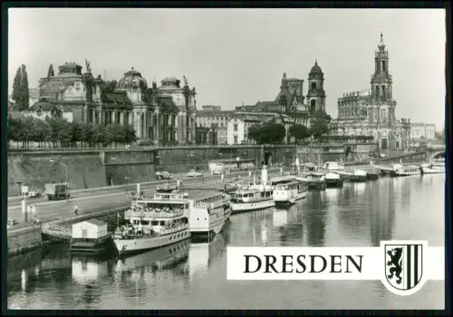 Echt Foto AK - Dresden Elbe, Terrassenufer, Dampfer, Dampfschifffahrt, Altstadt