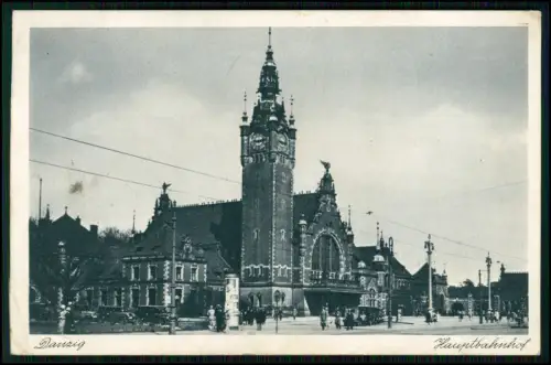 AK - Danzig Hauptbahnhof Langfuhr Deutsches Reich Stempel Rotes Kreuz 1940 gel.