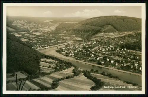 Echt Foto AK - Neckargemünd Dilsberg - Neckar, Brücke, Eisenbahn, Ort, Kirche