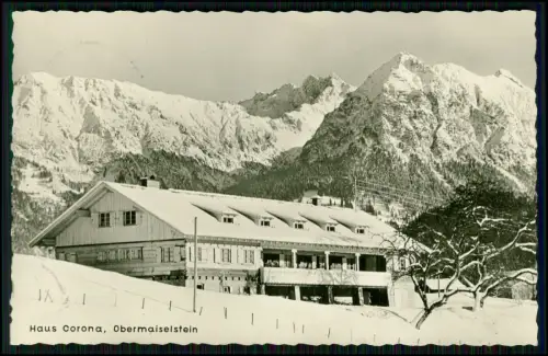 Echt Foto AK - Obermaiselstein - Haus Corona - Winter Alpen Allgäu, Bergpanorama