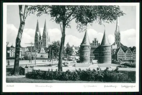 7x AK - Lübeck, Travemünde, Burgtor, Untertrave Lindenplatz Holstentor 1935 gel.