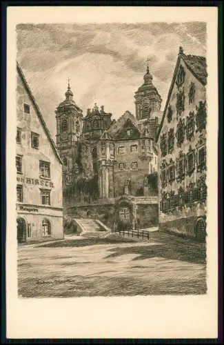 2x AK Weingarten bei Ravensburg - Hirschplatz, Klosterkirche, Kriegerdenkmal