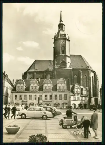 Echt Foto AK - Naumburg Saale - Markt Wenzelskirche - DDR Autos - Roller PKW uvm