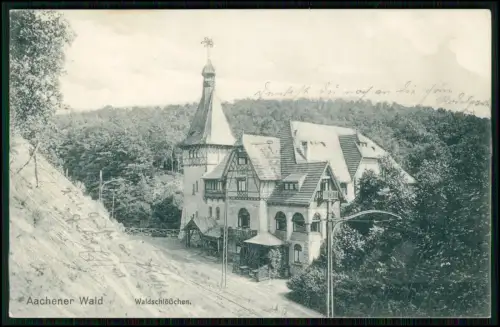 AK Aachen Aachener Wald - Waldschlößchen Jugendstil Architektur - Grenze Belgien