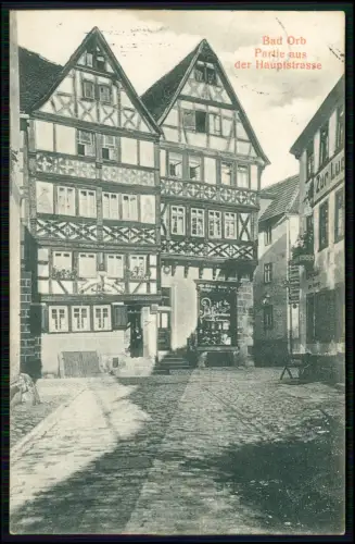 2x AK Bad Orb - Geschäft von Adam Heim - Papier und Schreibwaren - 1915 gelaufen