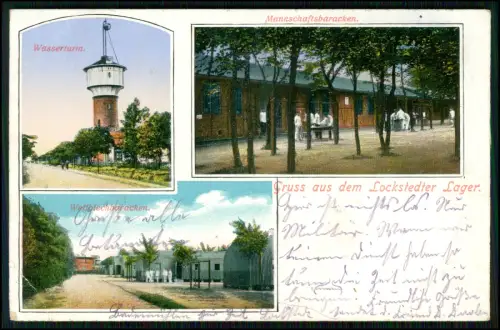 AK Lockstedter Lager Hohenlockstedt Wasserturm Mannschaftsbaracken 1914 Feldpost